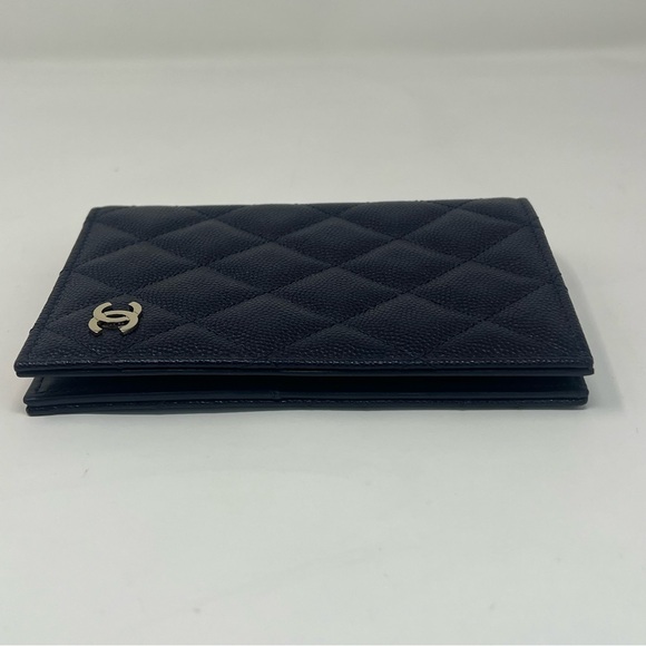 Chanel Navy Blue Caviar Leather Quilted Passport Cover Wallet - Picture 8 of 16